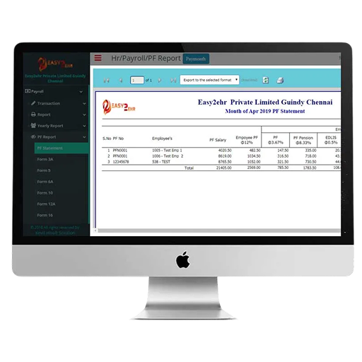 PF/ ESIS /PT/ Income Tax Management Reports